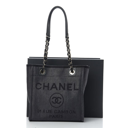 Chanel Canvas Mini Deauville Tote Black 10 of 10