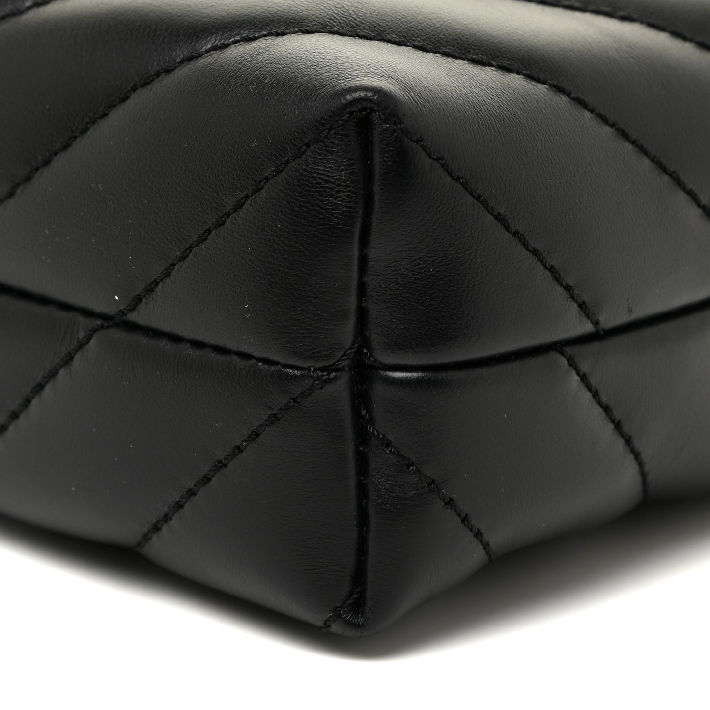 Calfskin Diagonal Quilted Jackhammer Camera Bag Black