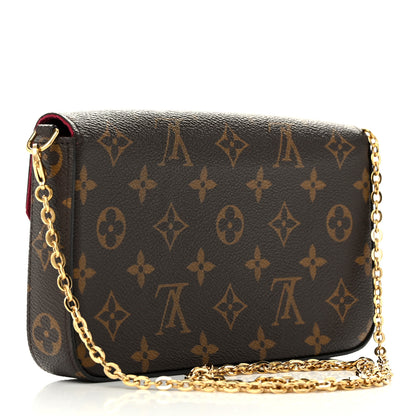 Louis Vuitton Monogram Pochette Felicie Chain Wallet Fuchsia 4 of 12