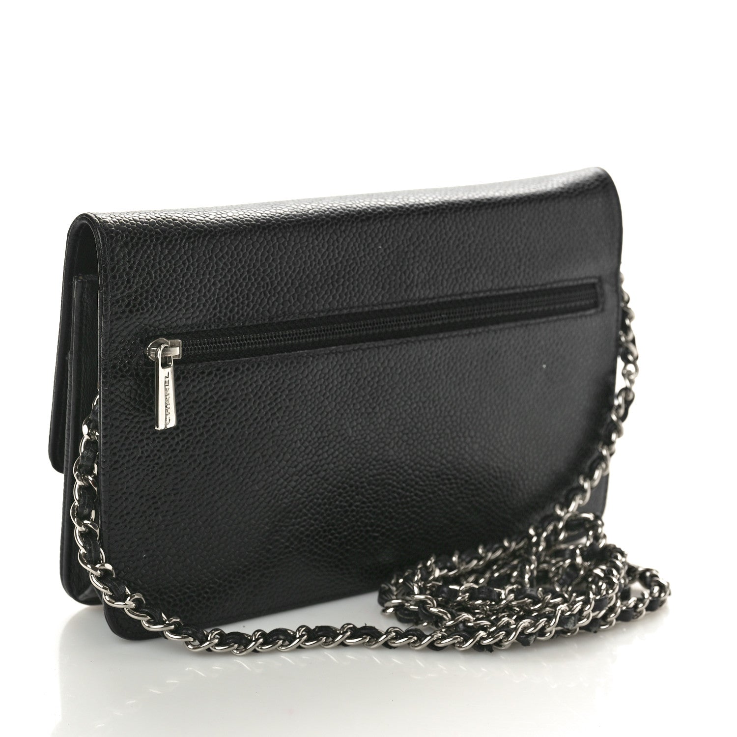 Chanel Caviar Timeless CC Wallet On Chain WOC Black 2 of 10