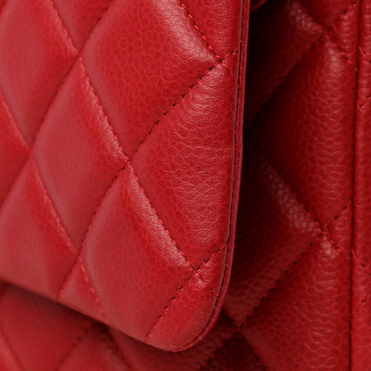 Chanel Caviar Quilted Maxi Double Flap Dark Red 13 of 13