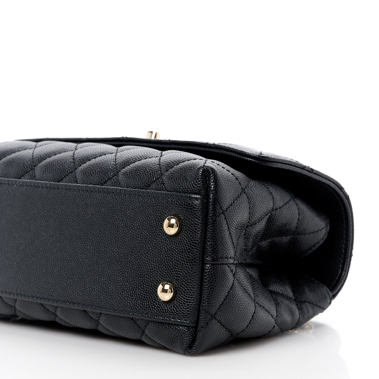Caviar Quilted Mini Coco Handle Flap Black