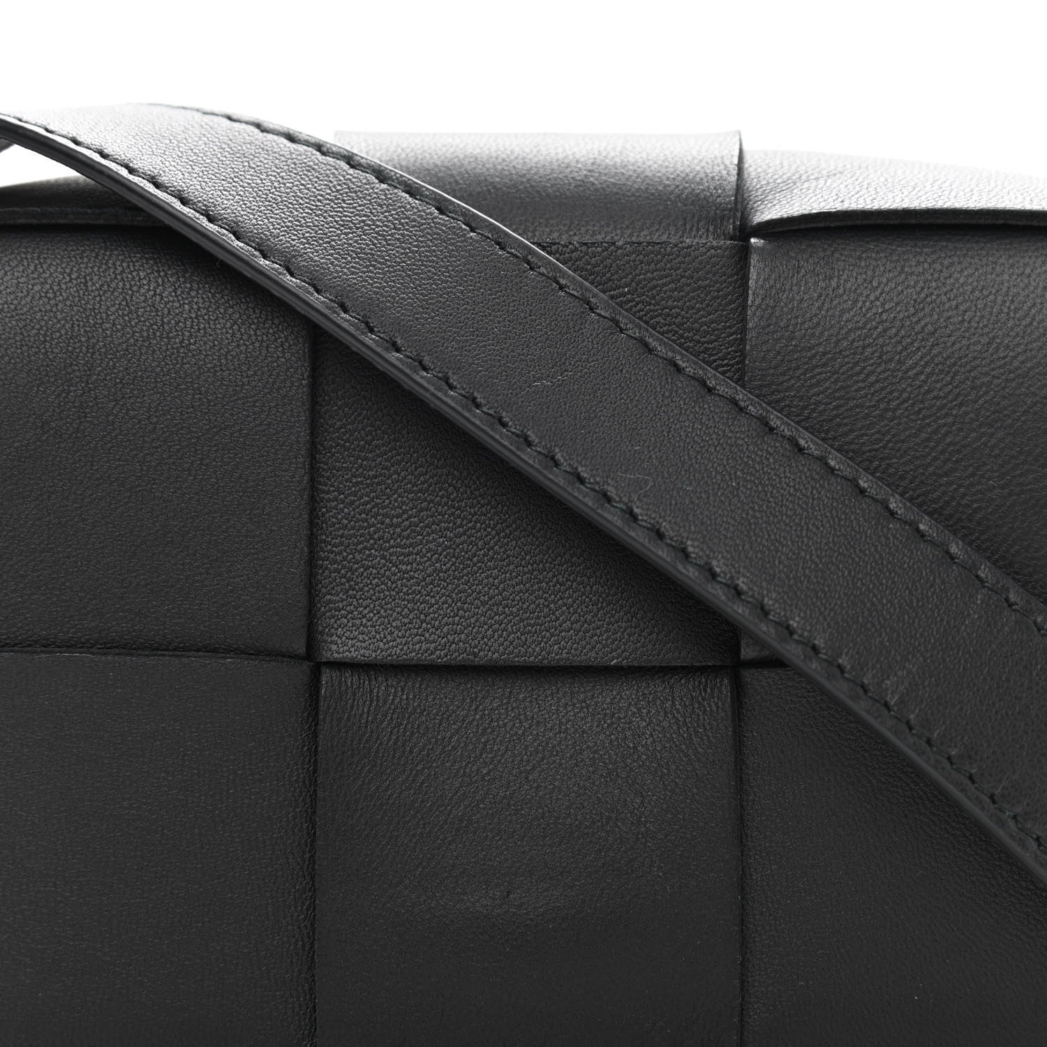 Bottega Veneta Lambskin Maxi Intrecciato Extra Mini Cassette Crossbody Bag Black 7 of 9