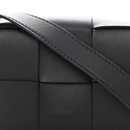Bottega Veneta Lambskin Maxi Intrecciato Extra Mini Cassette Crossbody Bag Black 7 of 9
