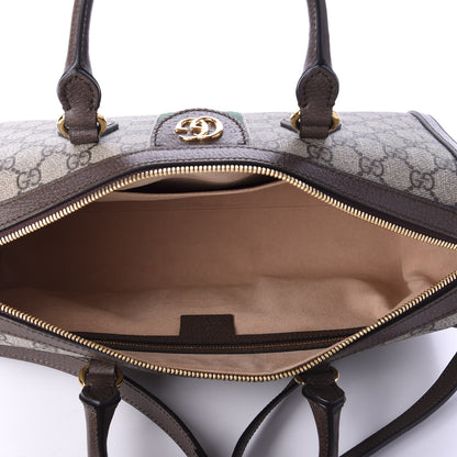 Gucci GG Supreme Monogram Web Medium Ophidia Boston Brown 6 of 11