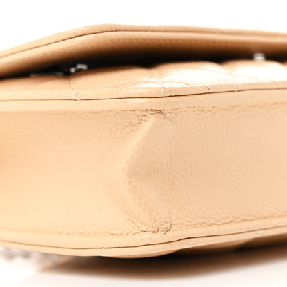 Chanel Caviar Quilted Wallet on Chain WOC Beige 10 of 12