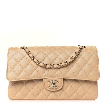 Chanel Iridescent Caviar Quilted Medium Double Flap Beige 1 of 10