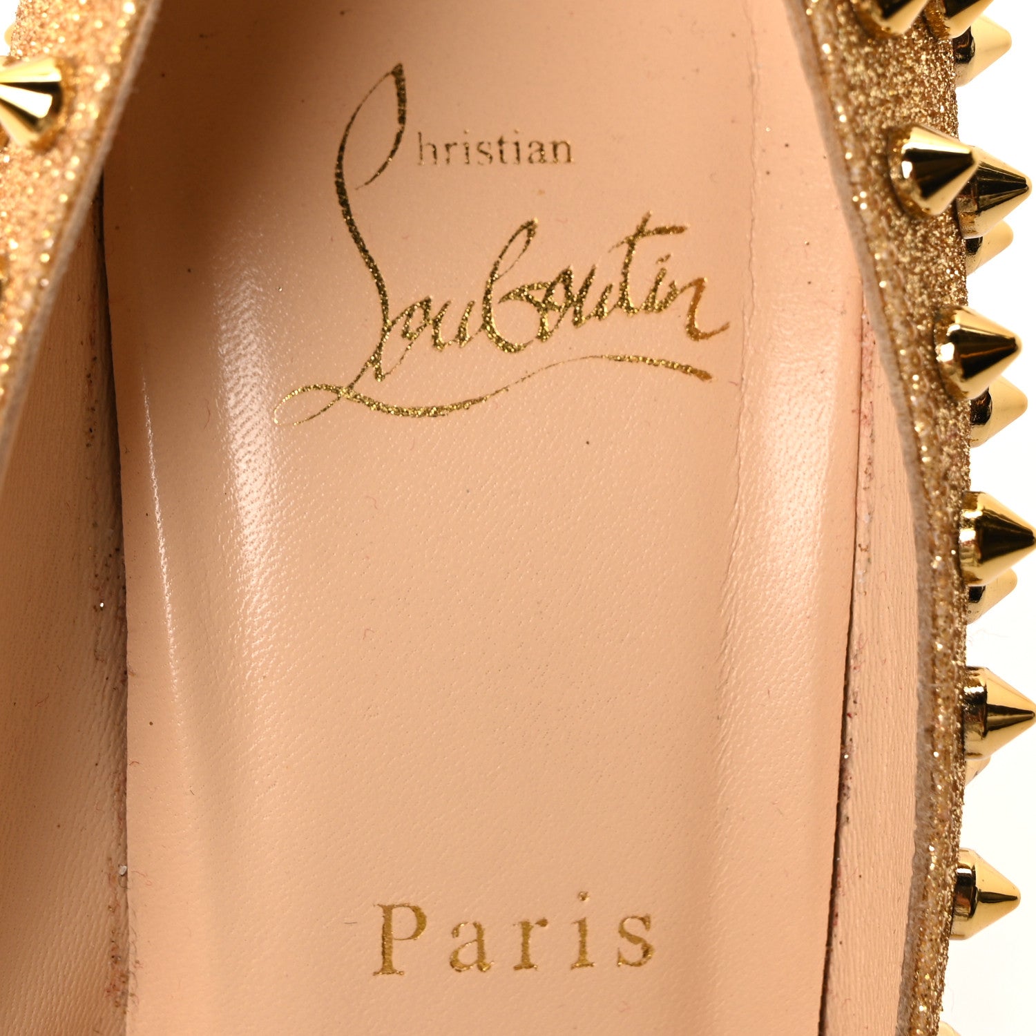 Christian Louboutin Glitter Mini Specchio Follies Spikes 100 Pumps