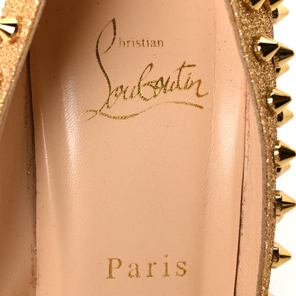 Christian Louboutin Glitter Mini Specchio Follies Spikes 100 Pumps 39.5 Gold 8 of 8