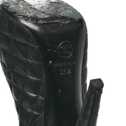 Chanel Lambskin Quilted CC Booties 38.5 Black 7 of 9