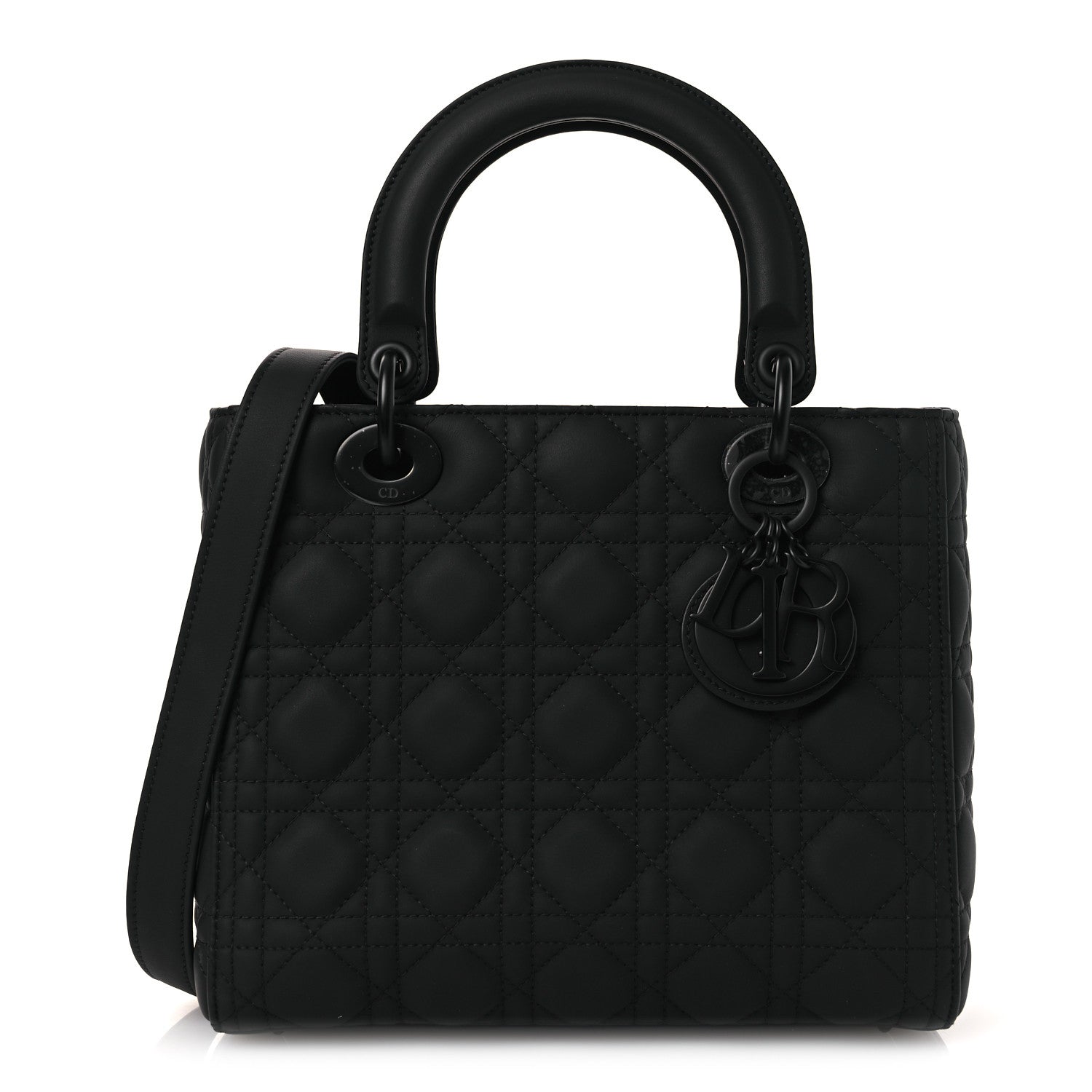 Christian Dior Ultra Matte Calfskin Cannage Medium Lady Dior Black 1 of 11