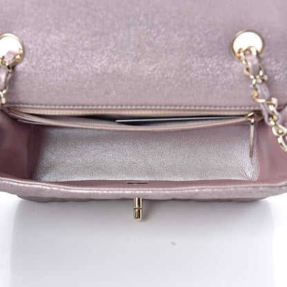 Chanel Metallic Goatskin Quilted Mini Rectangular Flap Pink 7 of 10
