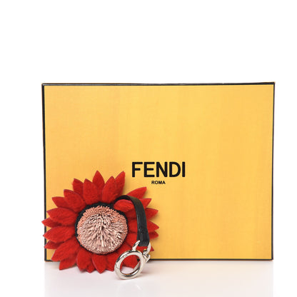 Fendi Calfskin Rabbit Fur Daisy Bag Charm Red Plaster 4 of 4