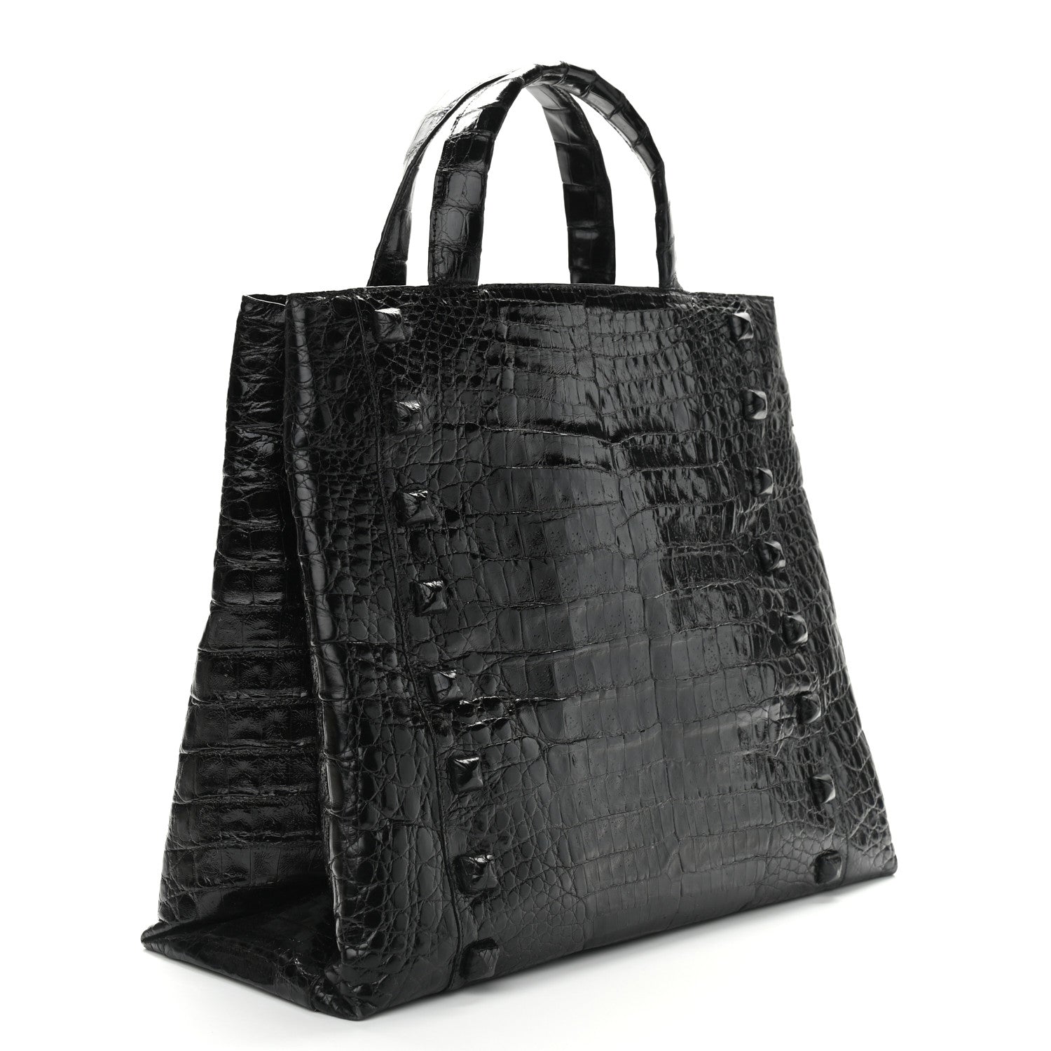 Nancy Gonzalez Crocodile Studded Tote Black 2 of 9
