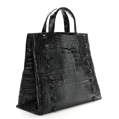 Nancy Gonzalez Crocodile Studded Tote Black 2 of 9