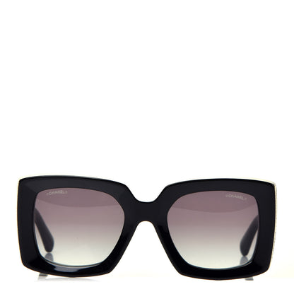 Chanel Acetate Rectangle Sunglasses 5435 Black 2 of 7