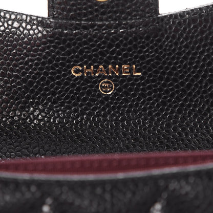 Chanel Caviar Quilted Flap Card Holder Wallet Black 6 of 10