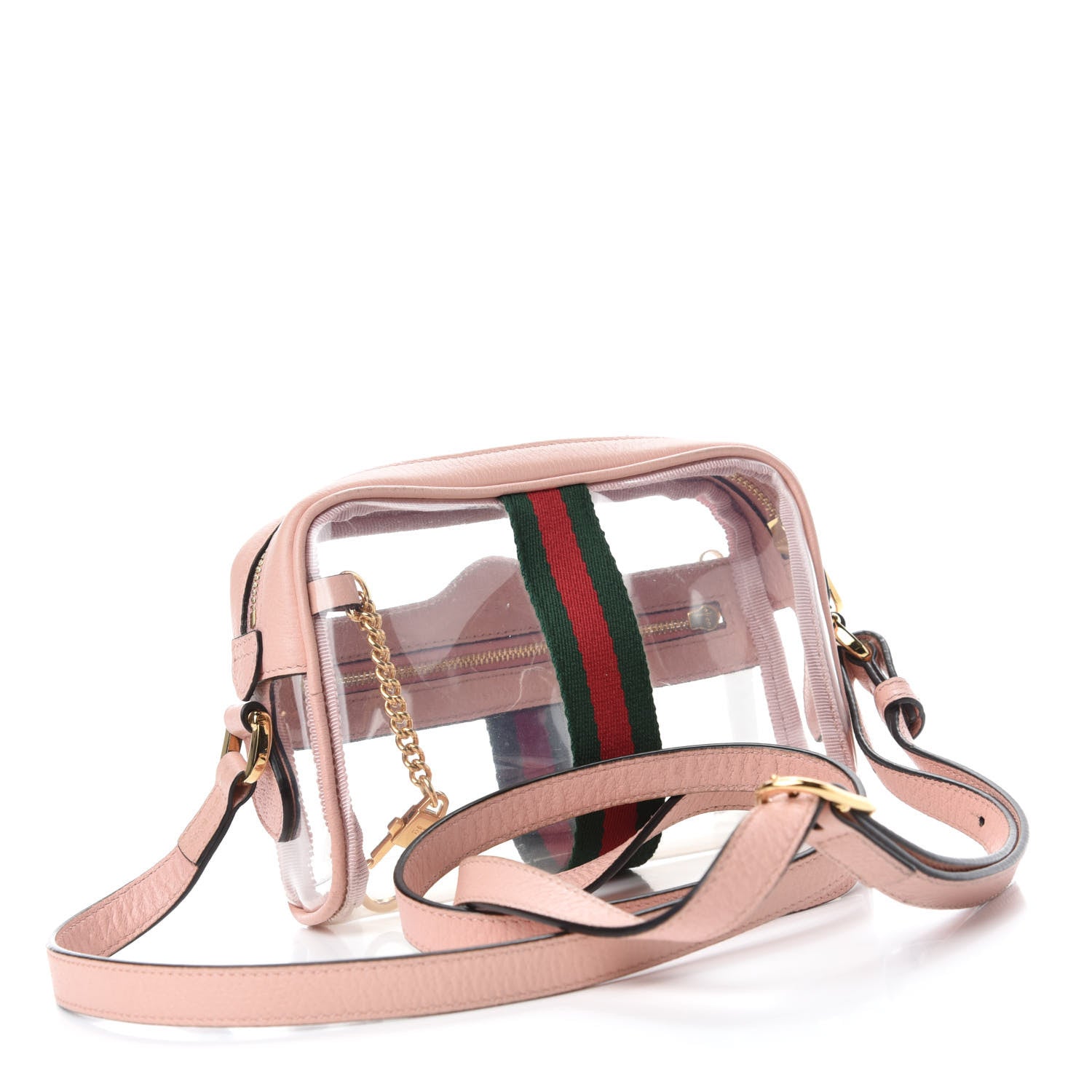 Gucci Vinyl Web Mini Ophidia Transparent Shoulder Bag Perfect Pink 3 of 9