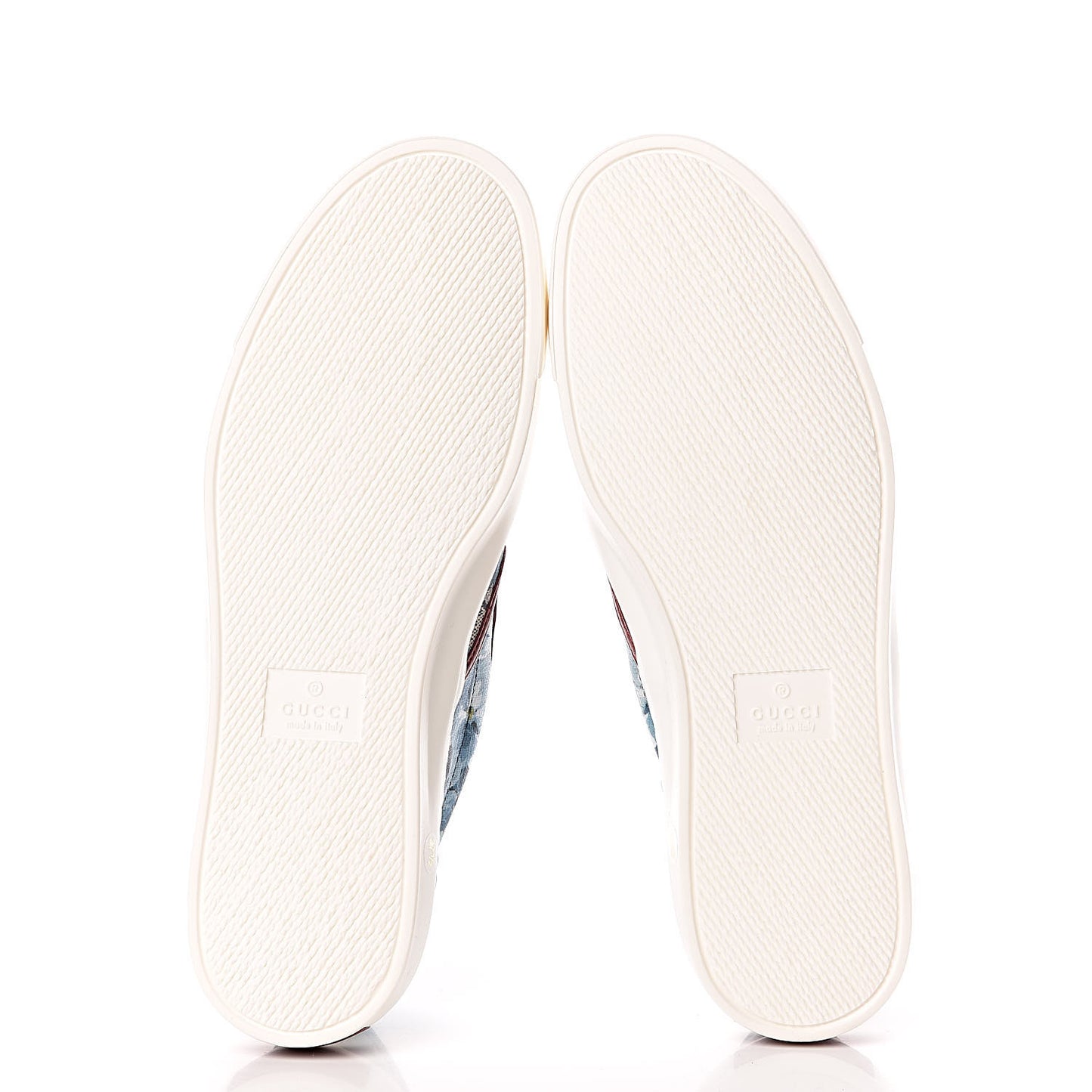 GG Supreme Monogram Blooms Womens Slip On Sneakers 37.5 Beige Blue Navy Red