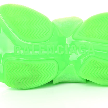 Balenciaga Fabric Mesh Clear Sole Womens Triple S Sneakers 37 Fluo Green 9 of 10