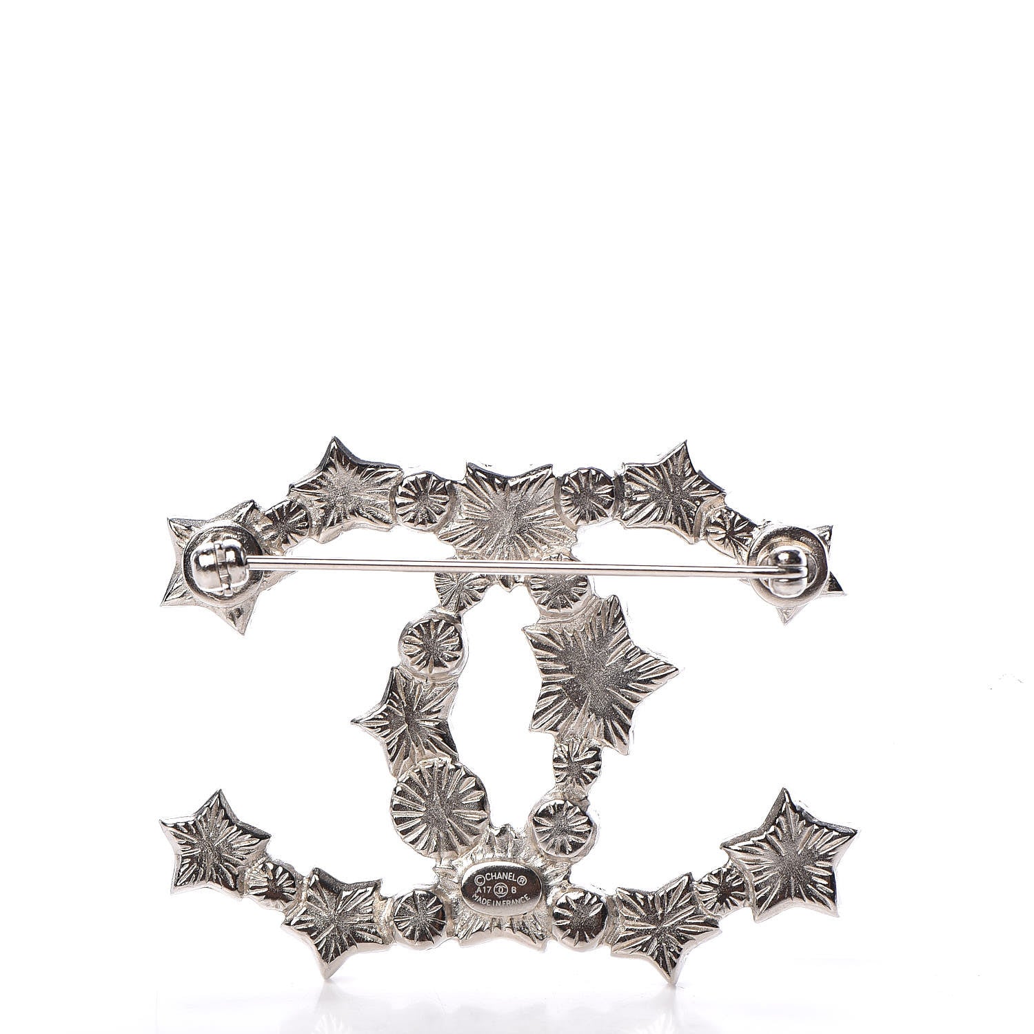 Chanel Star Resin Pearl Large CC Brooch Silver 3 of 4