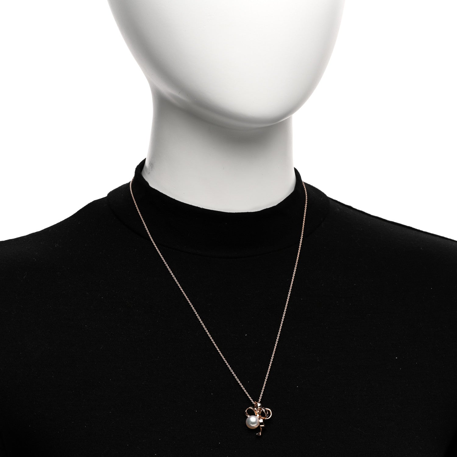Mikimoto 18K Rose Gold Diamond Akoya Pearl Jeux de Rubans Pendant Necklace 2 of 4