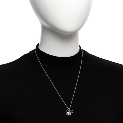 Mikimoto 18K Rose Gold Diamond Akoya Pearl Jeux de Rubans Pendant Necklace 2 of 4