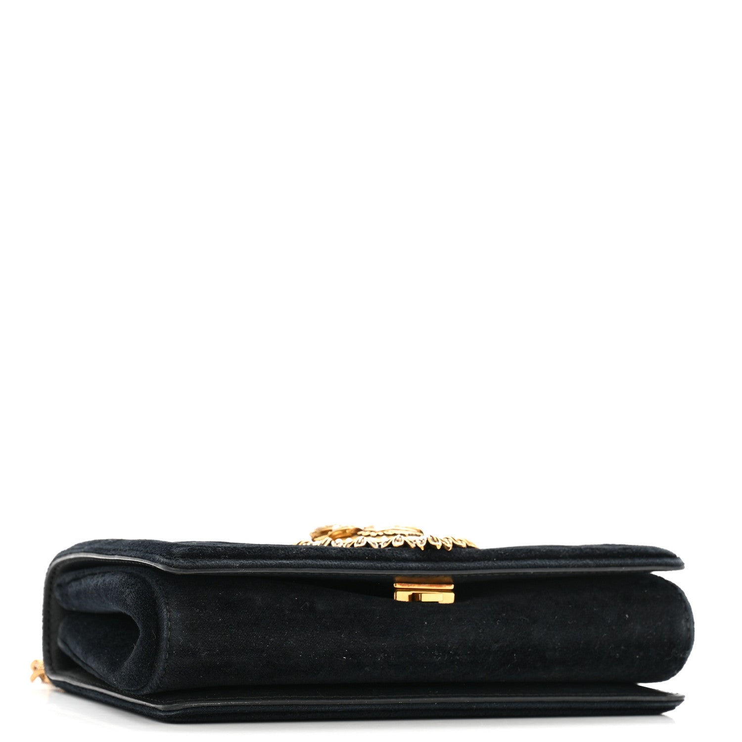 Dolce & Gabbana パーティーバッグ 黒 ベルベット DOLCE GABANNA BLACK VANDA VELVET GOLD CHARMS CRYSTAL BAG BRAND NEW