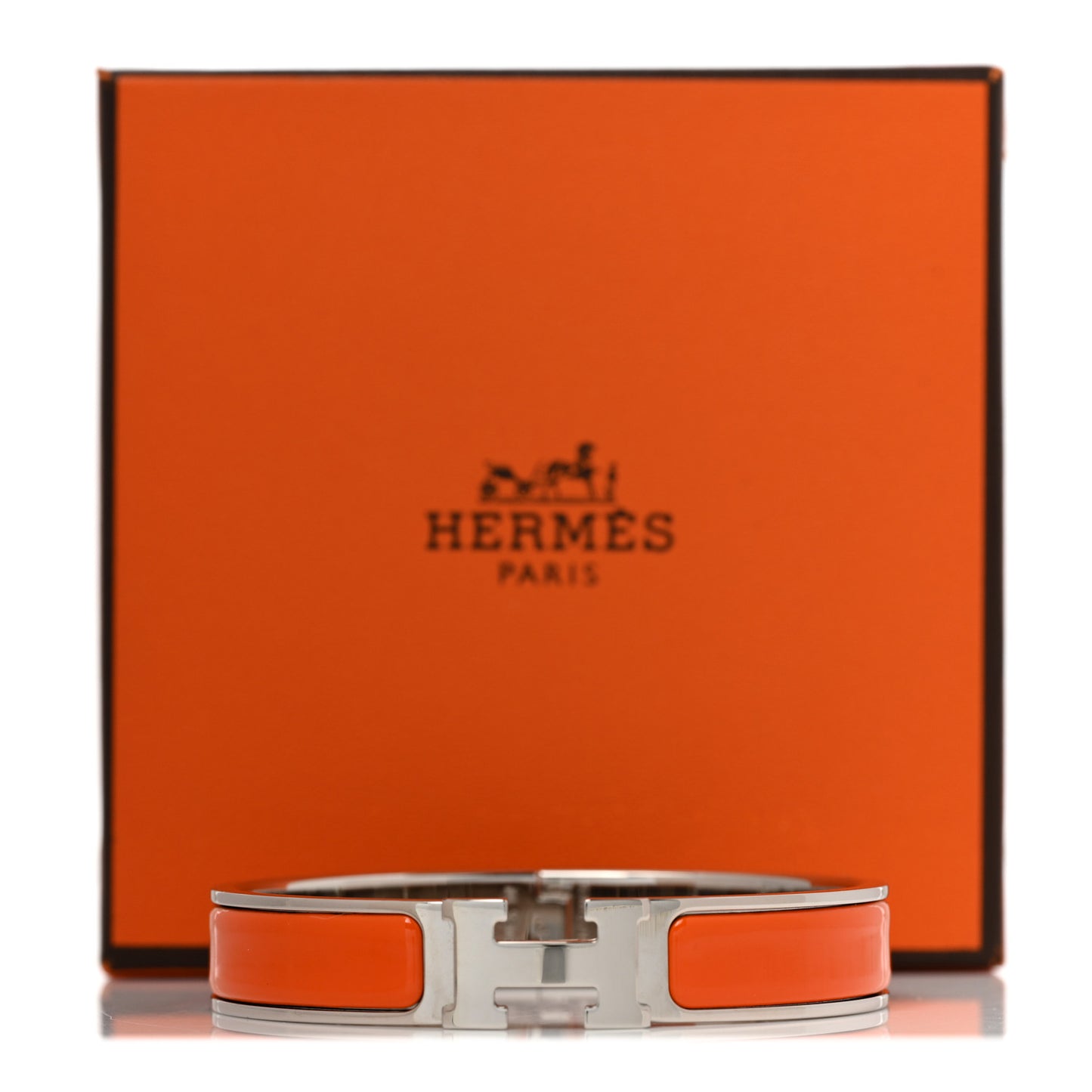 Enamel Narrow Clic Clac H Bracelet PM Orange