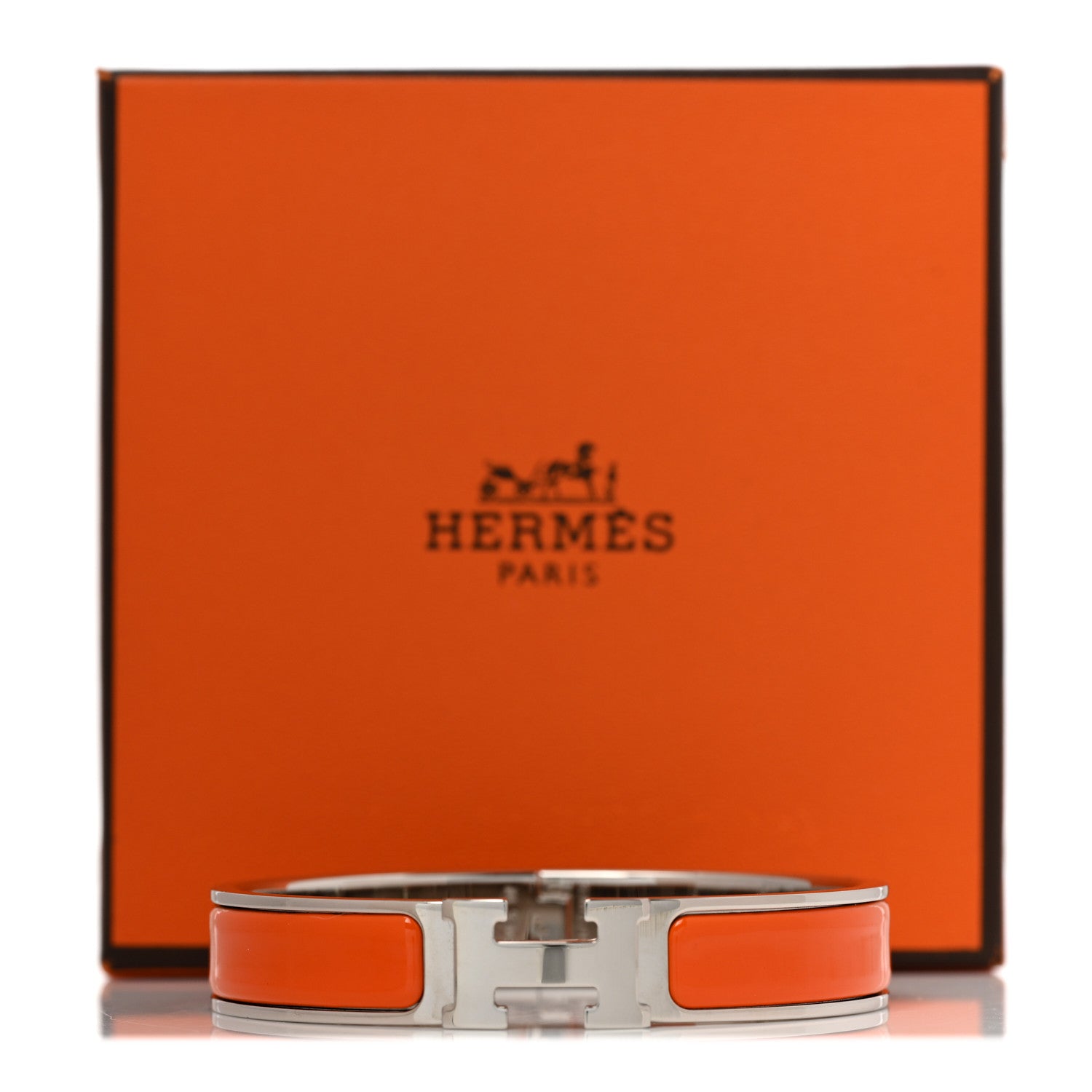 Hermes Enamel Narrow Clic Clac H Bracelet PM Orange 5 of 5