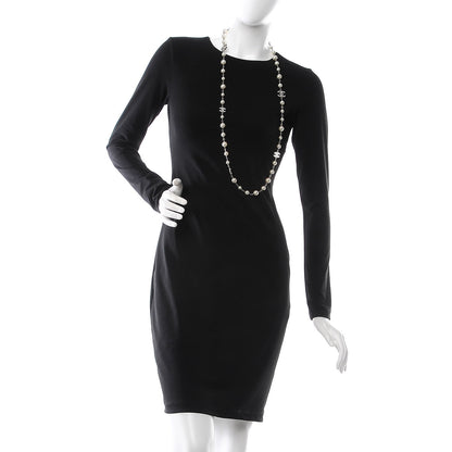 Chanel Graduated Pearl Crystal CC Long Necklace Silver 2 of 5