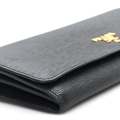Prada Vitello Move Metal Oro Chain Wallet Black 8 of 9