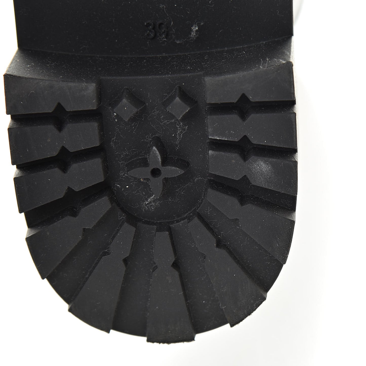 Rubber Embossed Monogram Drops Flat Half Boots 39 Black