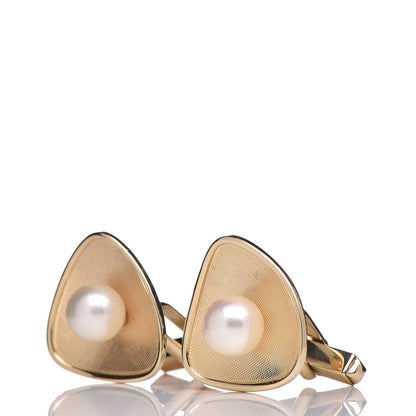 Mikimoto 14K Yellow Gold Akoya Pearl 7.5-8mm Cufflinks 3 of 5