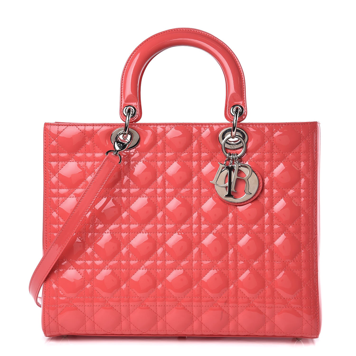 Christian Dior Patent Cannage Large Lady Dior Light Coral 1 of 11