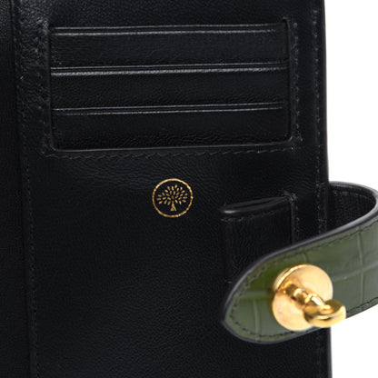 Mulberry Calfskin Crocodile Embossed Postman's Lock Agenda Green 9 of 9