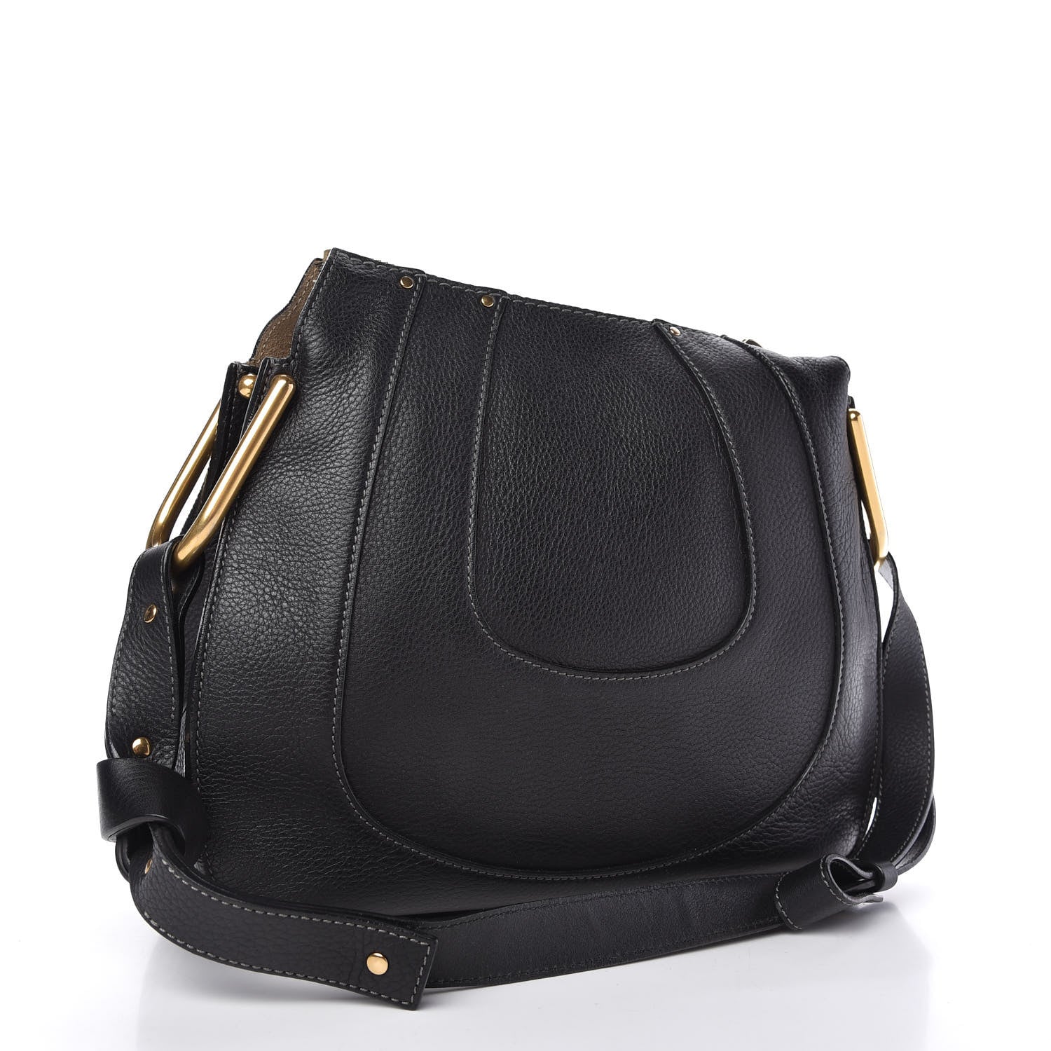 Chloe Grained Calfskin Small Hayley Hobo Black 3 of 8