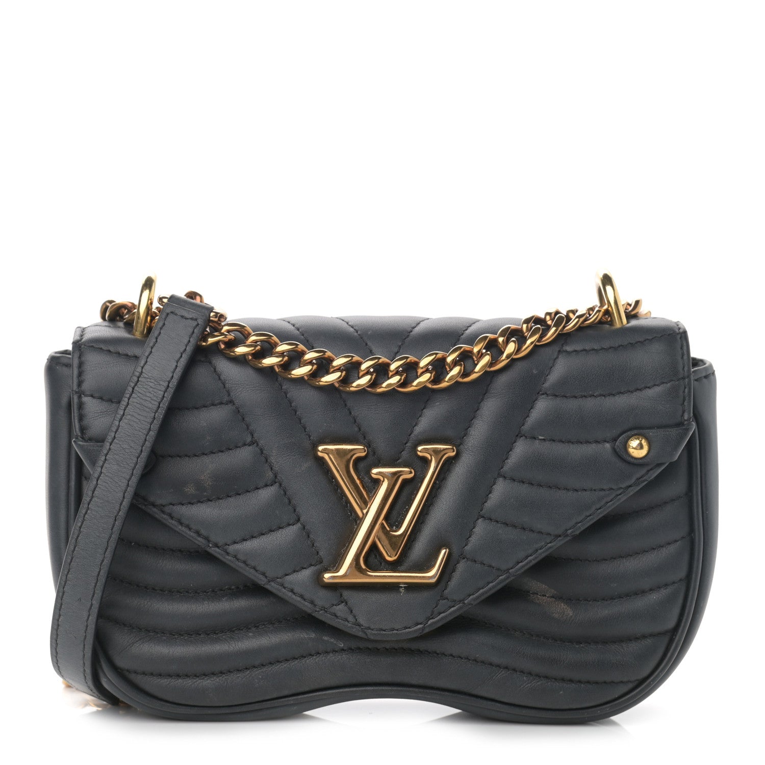 Louis Vuitton Calfskin New Wave Chain MM Black 1 of 13
