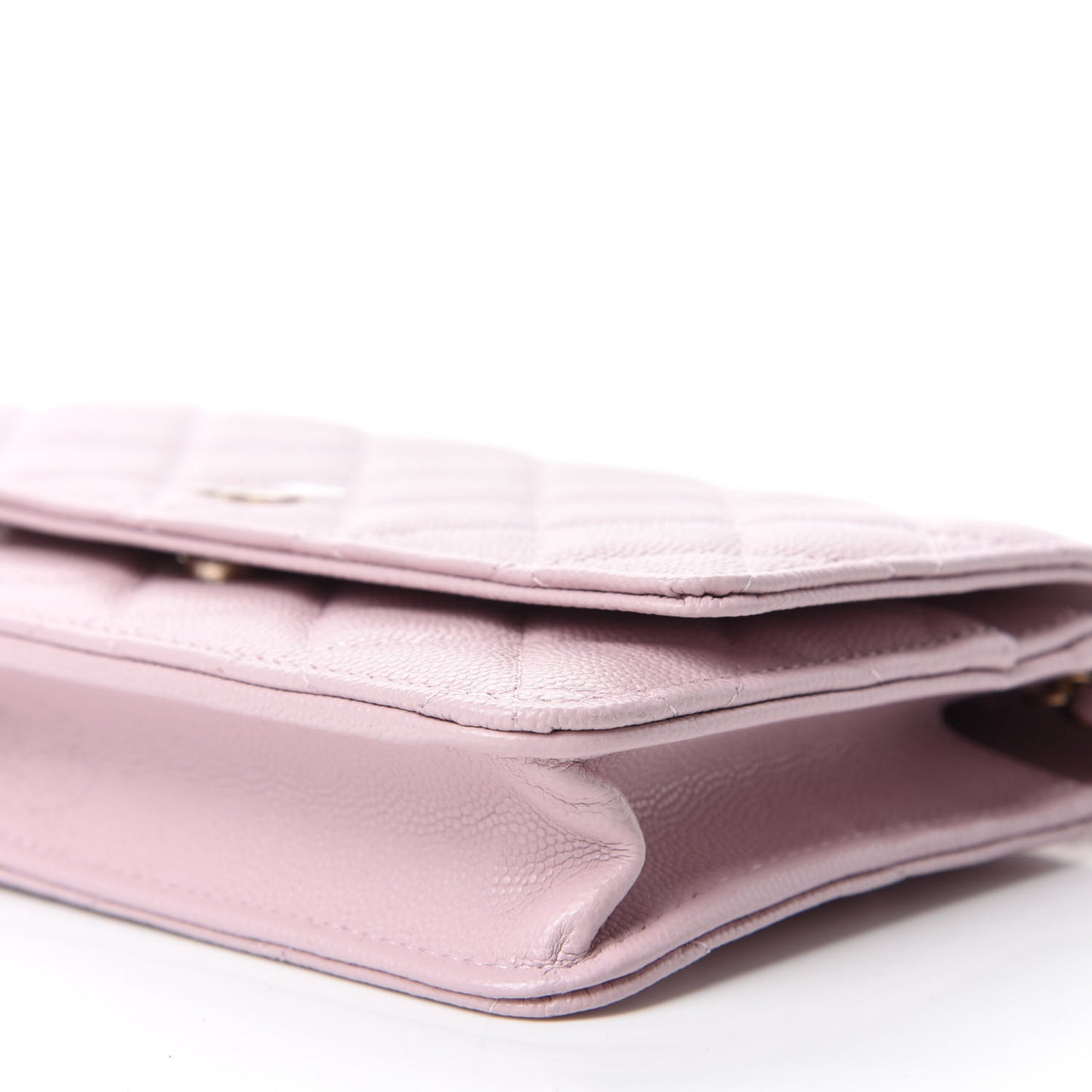 Caviar Quilted Wallet On Chain WOC Light Pink