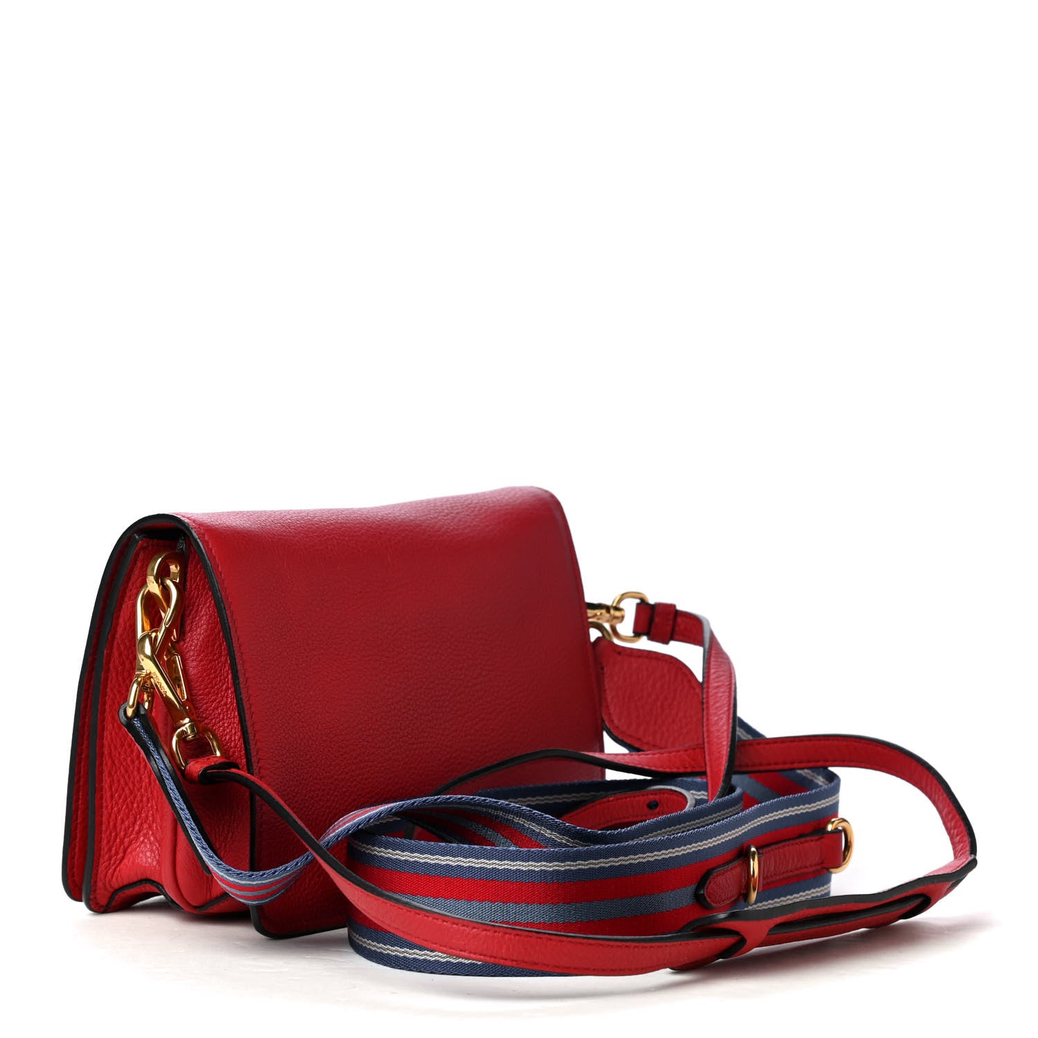 Prada Vitello Daino Flap Crossbody Rosso 2 of 5