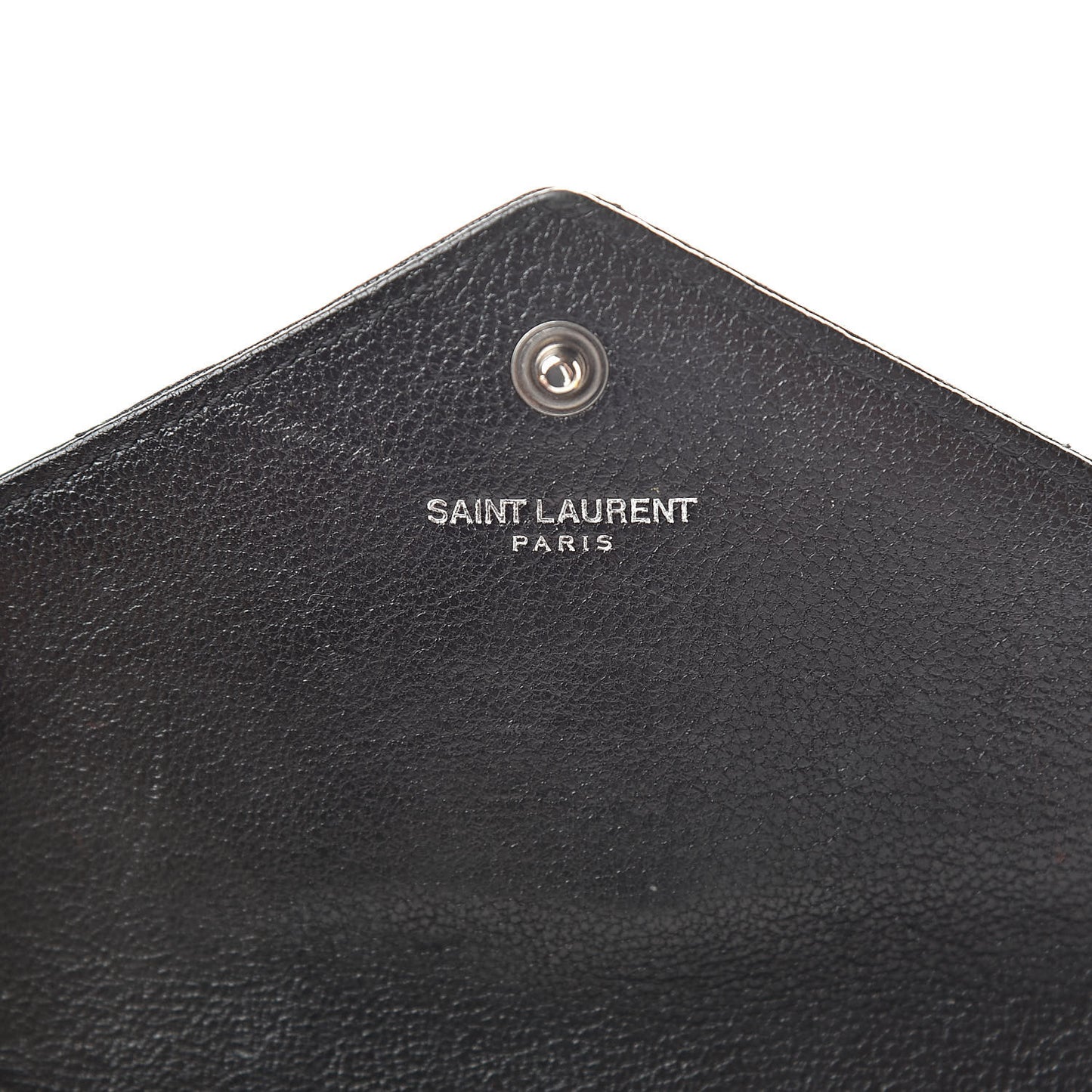 Lambskin Mixed Matelasse Quilted Large Monogram Envelope Wallet Black