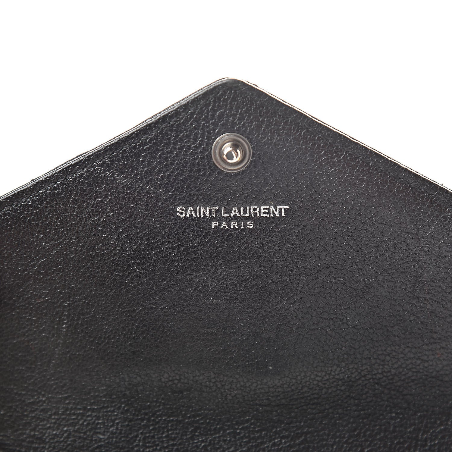 Saint Laurent Lambskin Mixed Matelasse Quilted Large Monogram Envelope Wallet Black 6 of 16