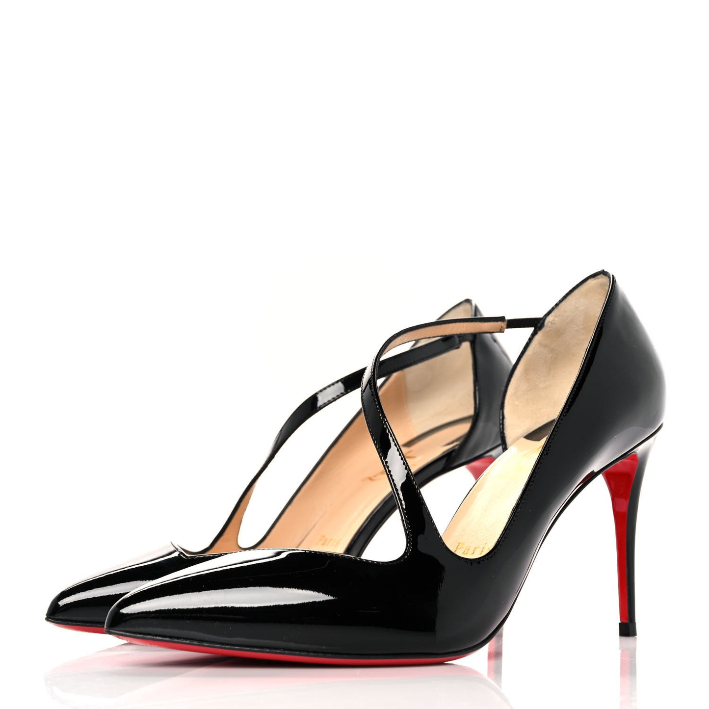 Patent Jumping Cross 85 Pumps 39 Black