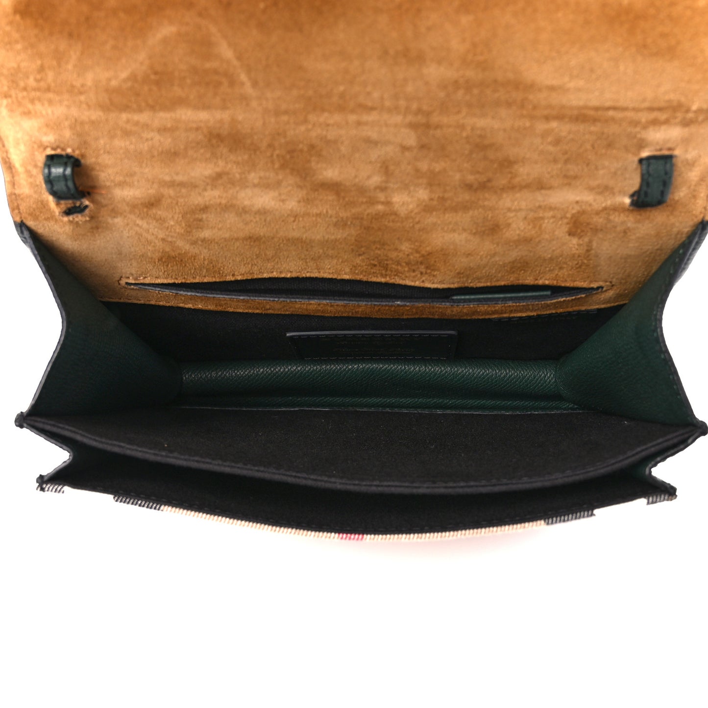 Derby Calfskin House Check Small Macken Crossbody Bag Dark Bottle Green