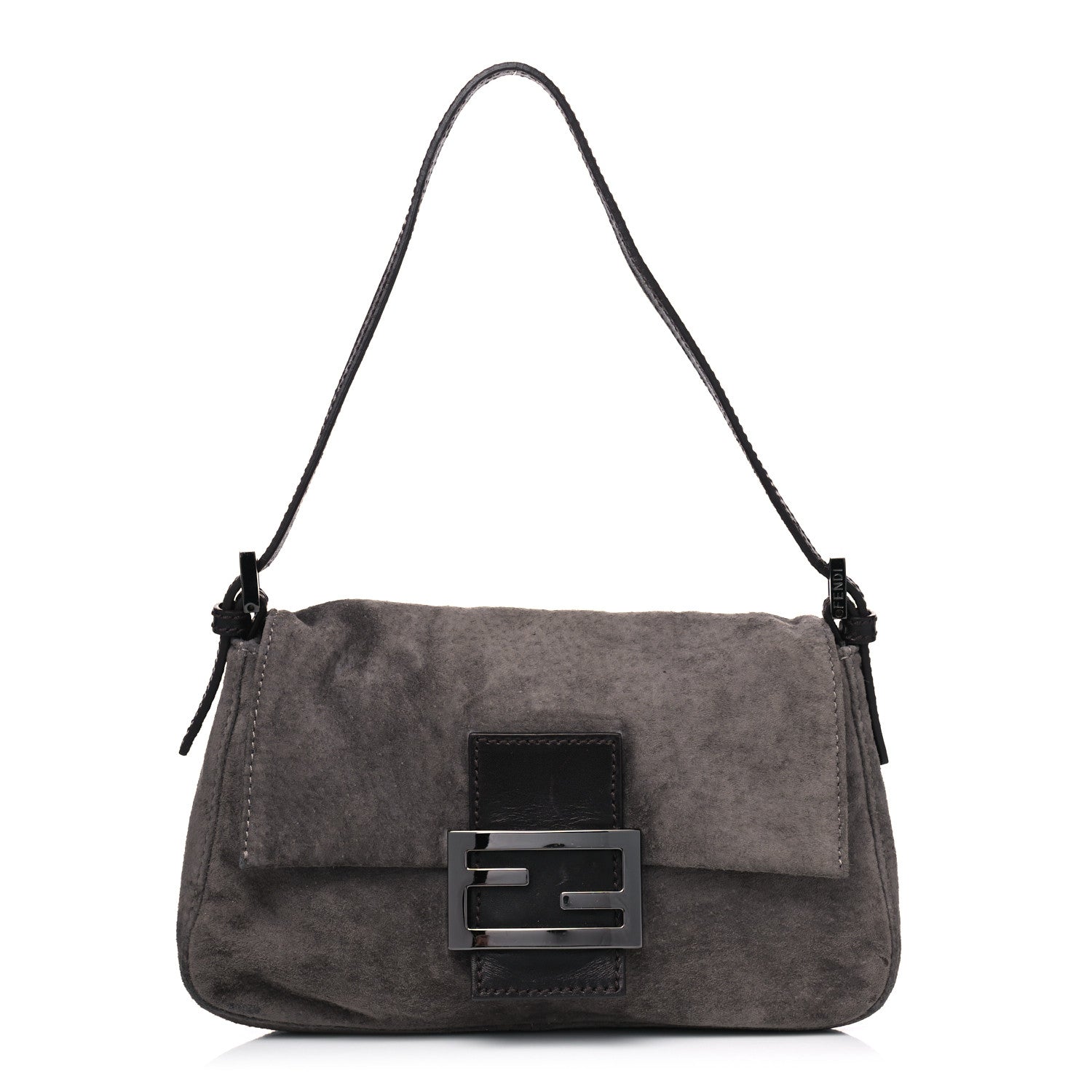 Fendi Suede Mini Mama Baguette Grey 2 of 7