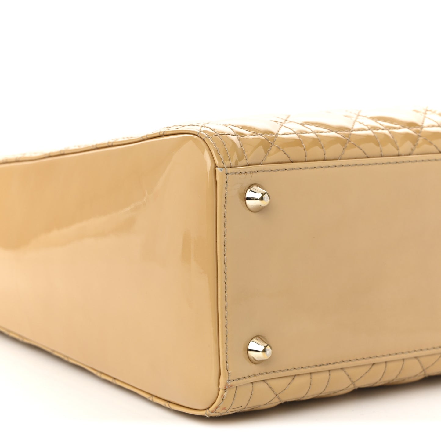 Patent Cannage Large Lady Dior Beige