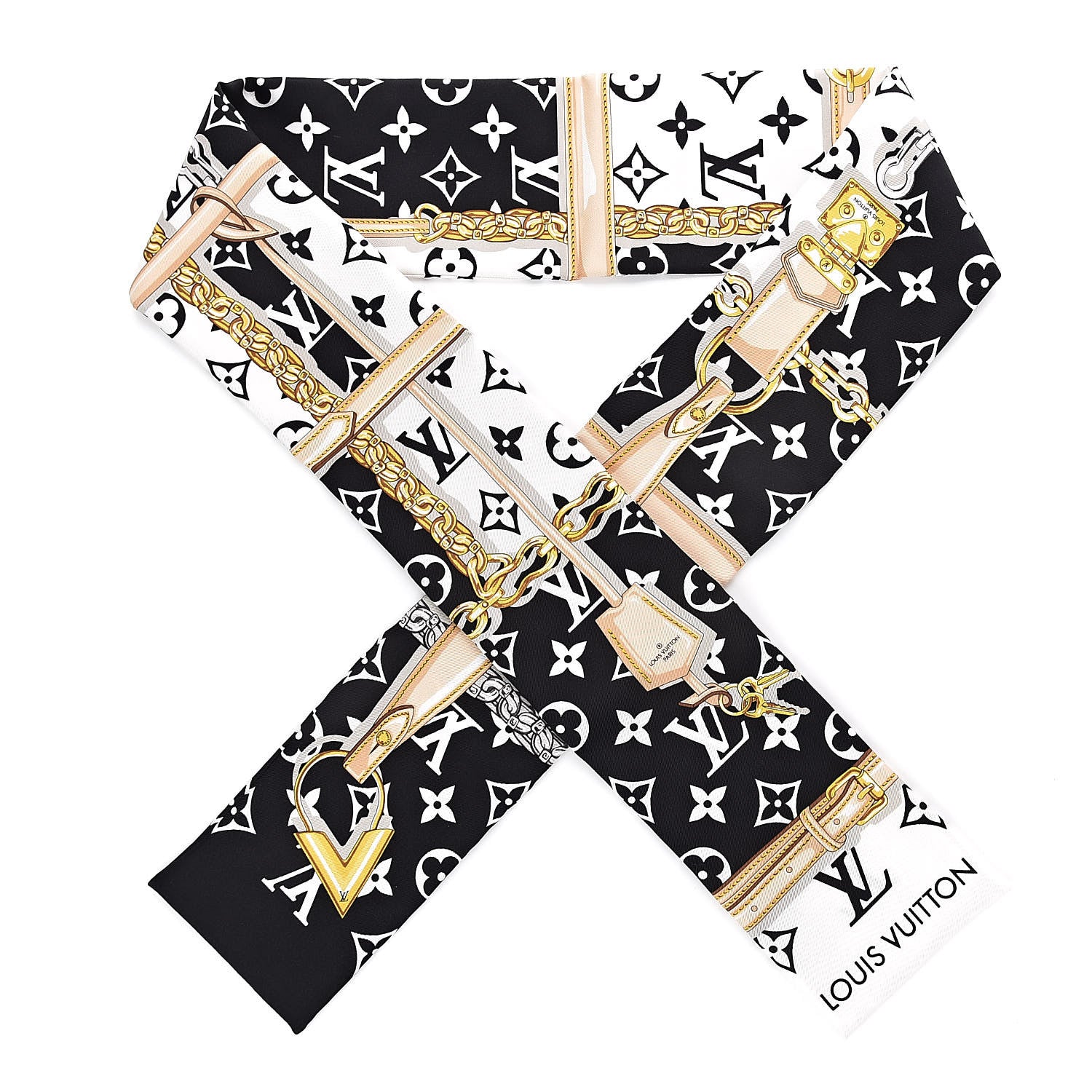 Louis Vuitton Silk Monogram Confidential Bandeau Black 1 of 3