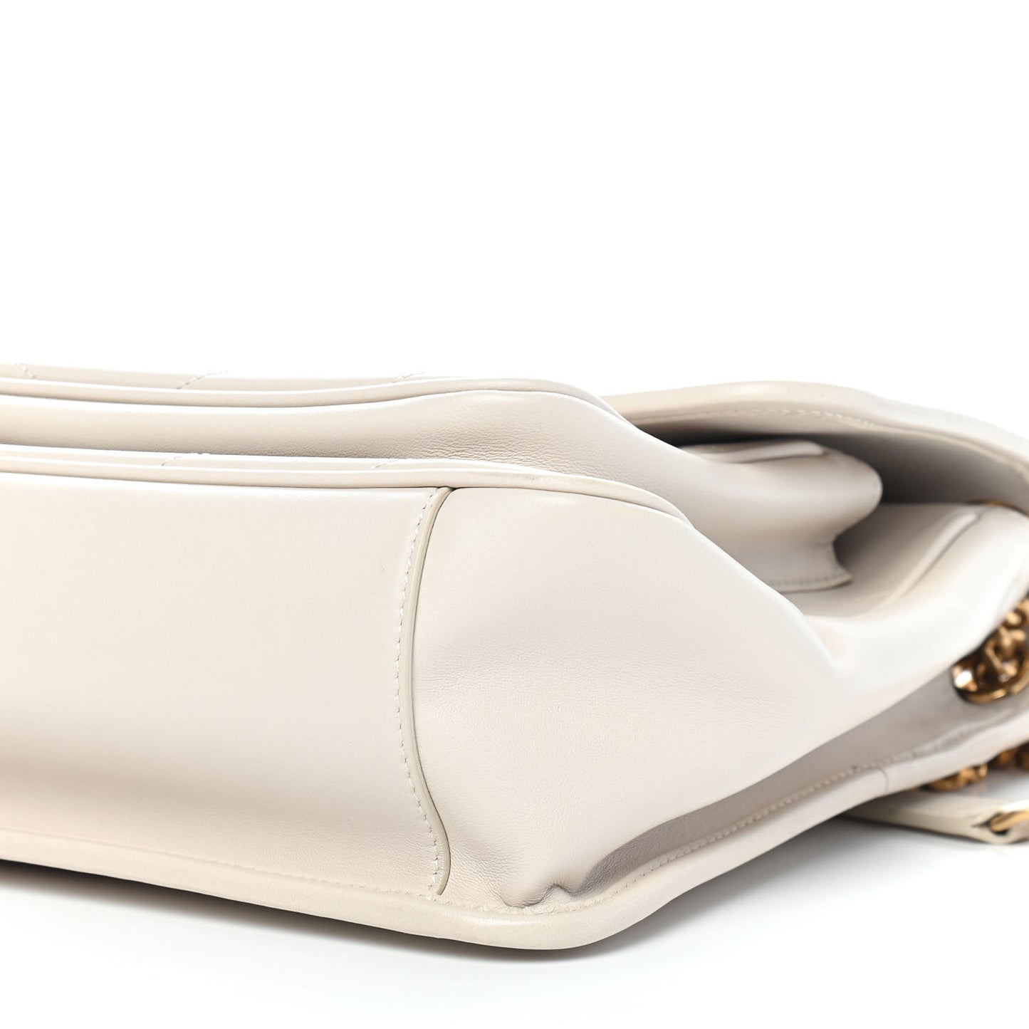 Lambskin Matelasse Monogram Medium Niki Chain Satchel Ivory