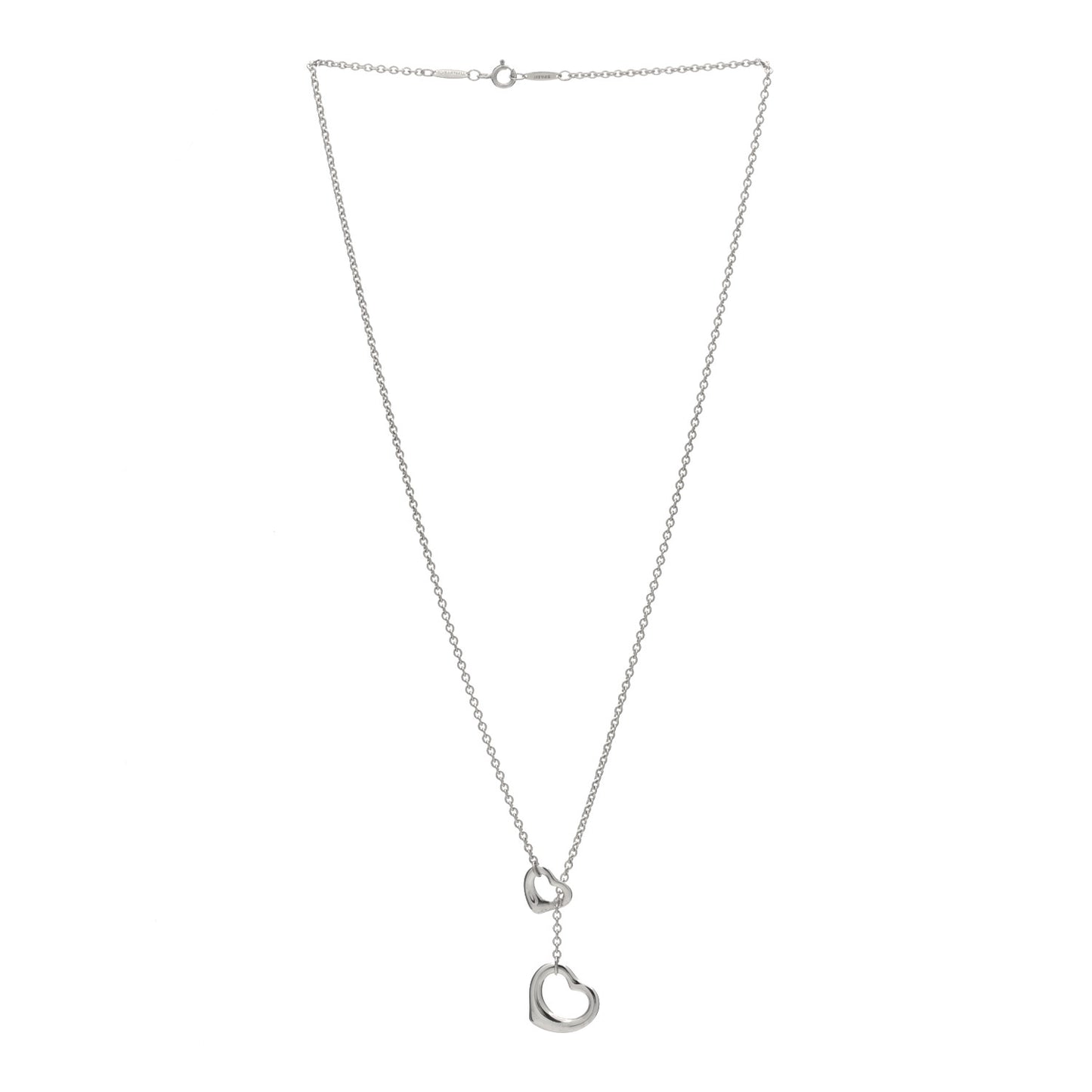 Sterling Silver Elsa Peretti Open Heart Lariat Necklace