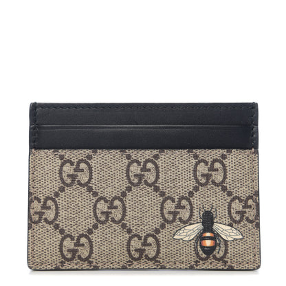 Gucci GG Supreme Monogram Bee Print Card Holder Black 1 of 6
